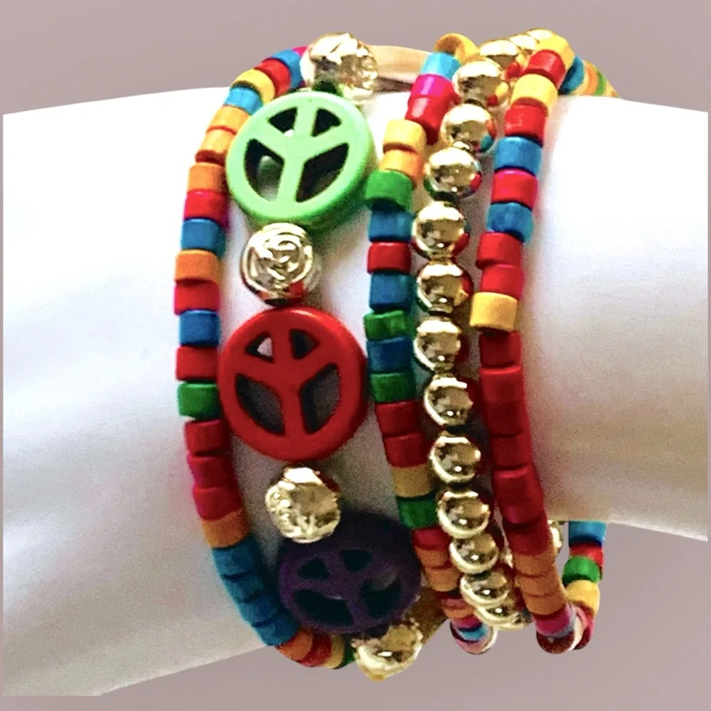Handmade vibrant wooden